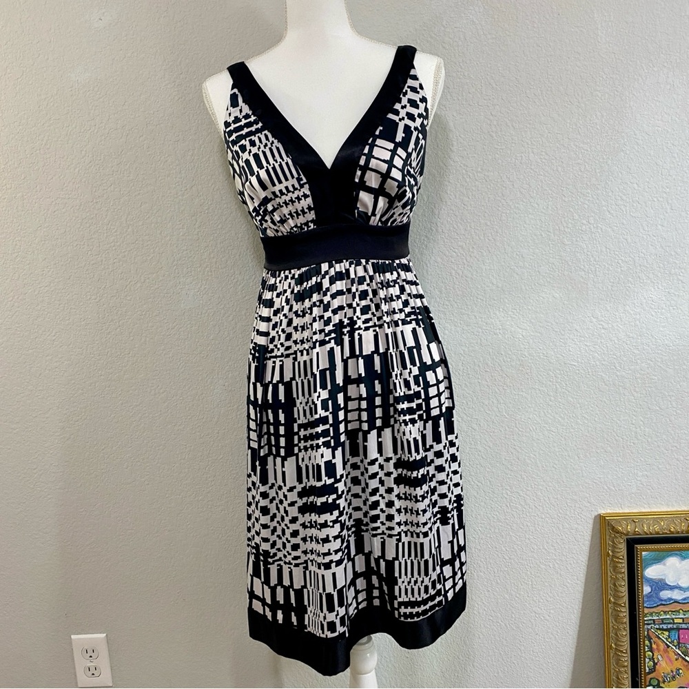 Ice Black and White‎ Patterned Dress, Y2K, Size 10